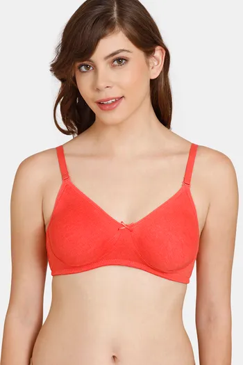 Buy Rosaline Everyday Double Layered Non-Wired 3/4th Coverage  T-Shirt Bra - Poppy Red